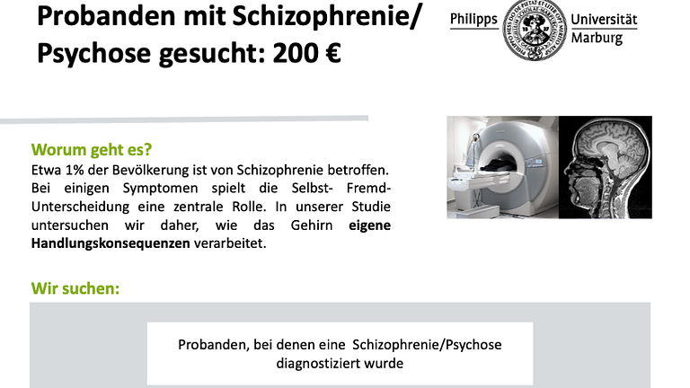 Vorschaubild Patienten mit Schizophrenie/Psychose für Studie gesucht: 200€ 