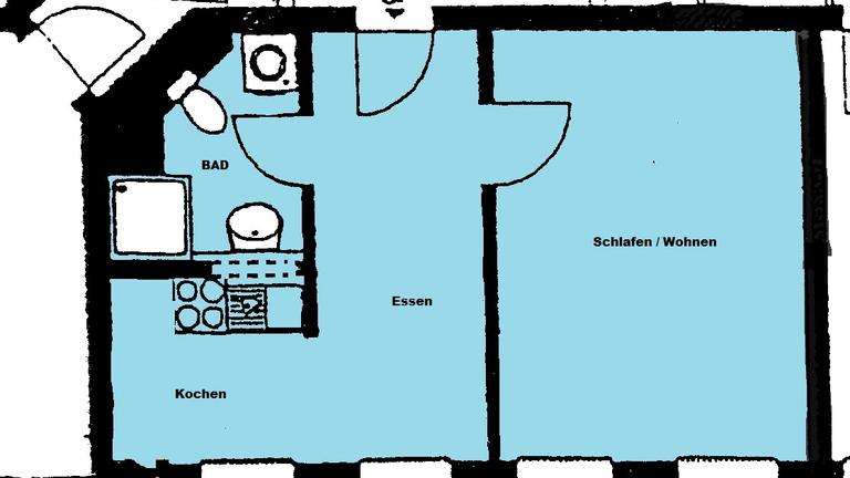 Einzimmerwohnung ab Ende Sept. zu vermieten 35qm Wohnung in 04318 Leipzig