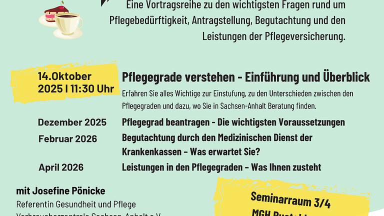 Einladung zur Vortragsreihe „Gut informiert rund um den Pflegegrad"