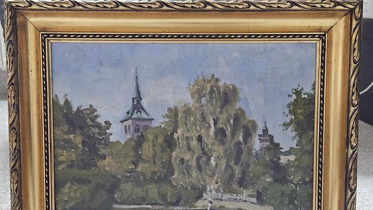 Bedeutendes Ölgemälde (1931) – K. Unrug: Ansicht von St. Adalbert, Posen (Poznań