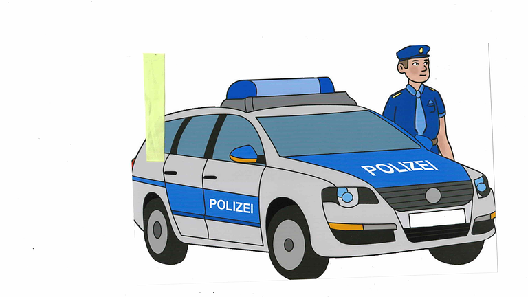 Hochglanzbild auf Fotopapier "POLIZEI"