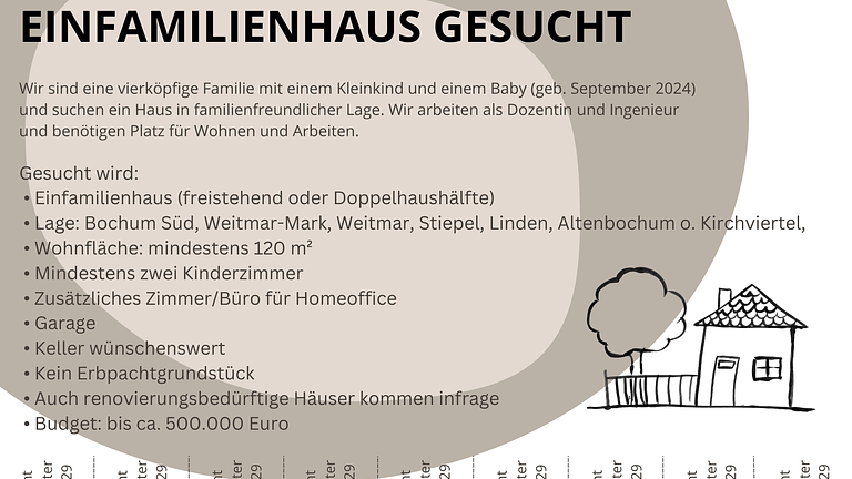 Gesucht: Einfamilienenhaus für Familie