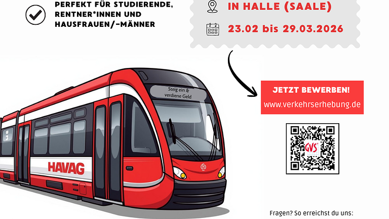 Interviewer*in für Fahrgastbefragung in Halle (Saale) gesucht