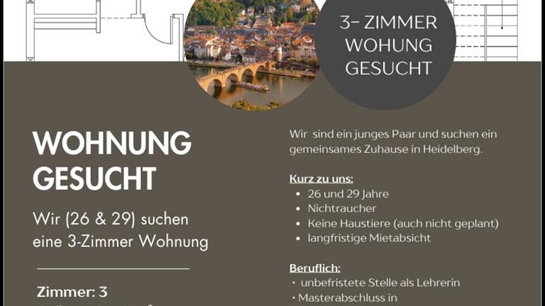 Wir suchen eine 3-Zimmer Wohnung