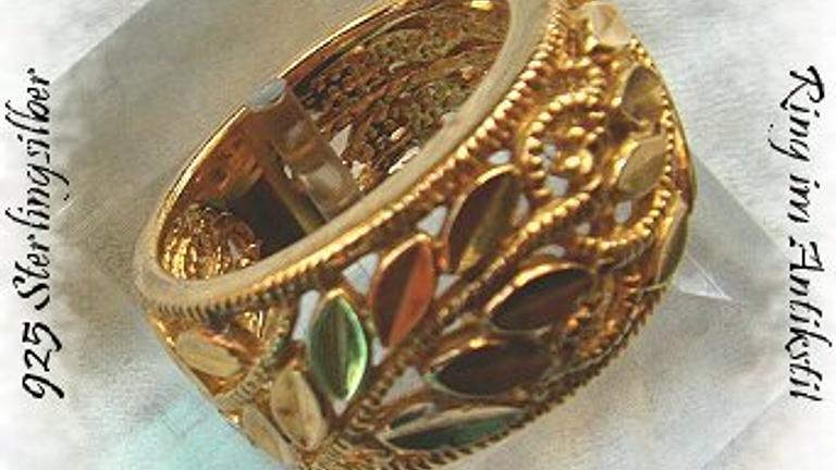 Ring, 925 Silber, vergoldet
