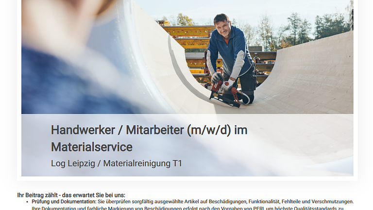 PERI sucht Handwerker in Rackwitz
