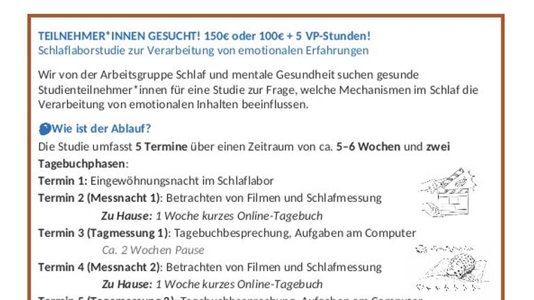 Proband/in gesucht für Schlafstudie! 150€ Vergütung!