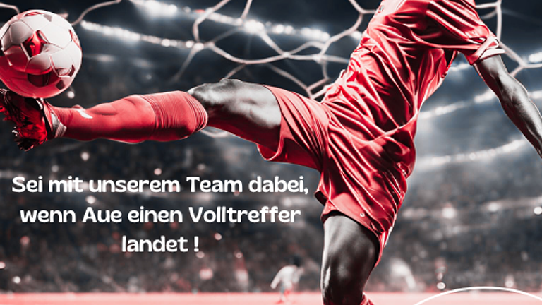 Daumendrücken an der Bar im Aue-Stadion mit dem ElbTalTeam !