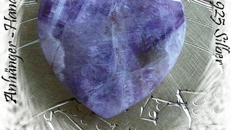 Herzanhänger, 925 Silbr, Amethyst