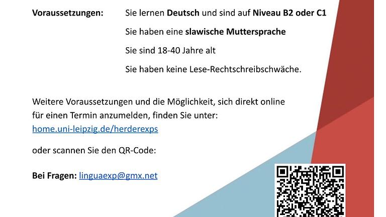 Bezahlte Teilnahme an linguistischer Untersuchung