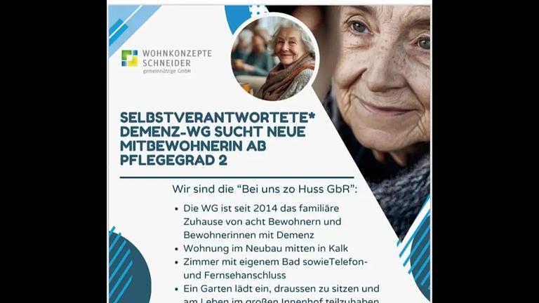 Mitbewohner/IN in Demenz WG gesucht