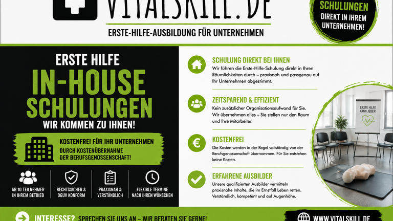 Kostenfreie Erste-Hilfe Kurse in Unternehmen