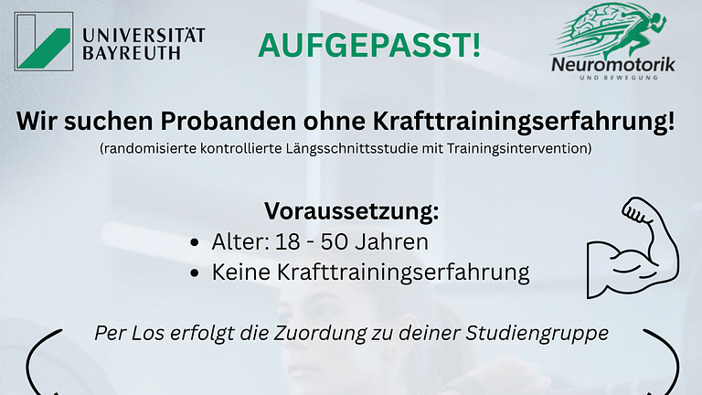 Probanden ohne Erfahrung im Krafttraining gesucht für Krafttrainingsstudie!