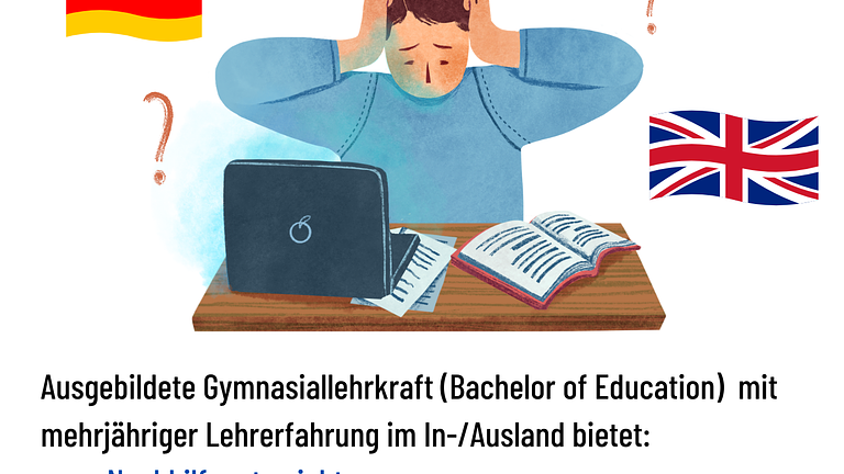 Nachhilfeunterricht für Deutsch, Deutsch als Fremdsprache, Englisch