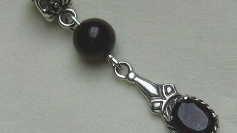 Granatanhänger, 925 Silber