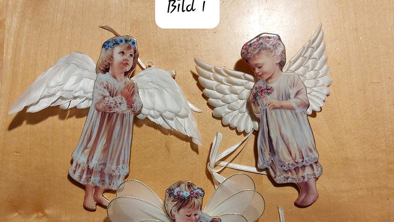 LITTLE ANGELS PORZELLAN MIT NUMMERN UND EDELSTEIN ANHÄNGER