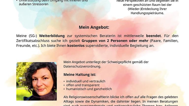 Kostenlose Systemische Beratung für Familien, Paare, Freunde, Kollegen ...