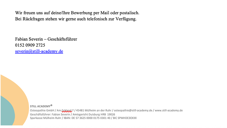 Osteopathieschule Unterstützung