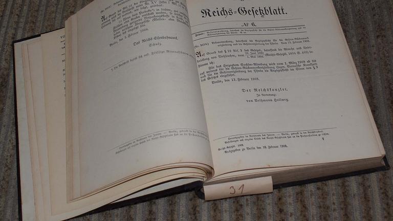 23 Bücher Reichs-Gesetzblatt um 1908