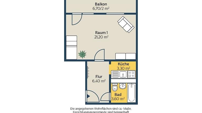 1-Raum-Wohnung zur Nachmiete