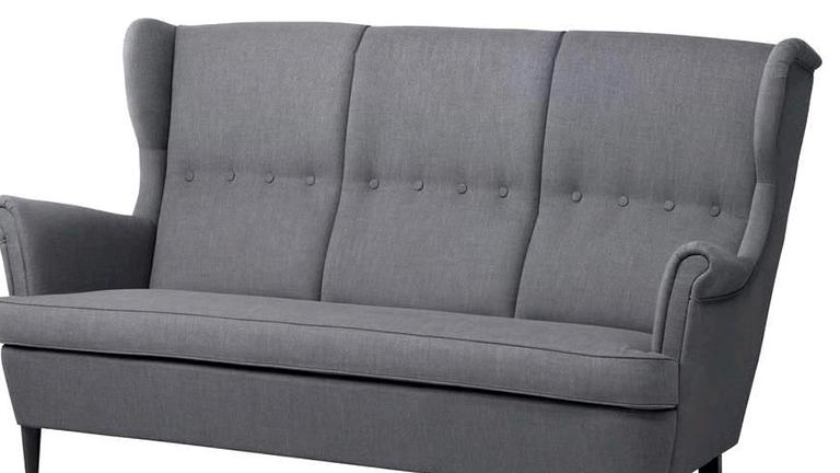 STRANDMON IKEA SOFA GRAU COUCH 3SITZER