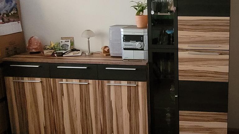 Vitrinenschrank, Sideboard, Wandboard, Sonoma-Eiche, Maße LxHxT 2,3 x 2,0 x 0,4