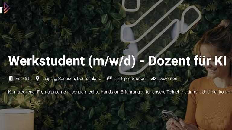 Distart sucht Werkstudenten - Dozent für KI