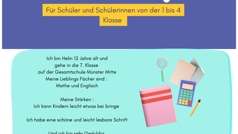 Nachhilfe in Mathe für die 1-4 Klasse