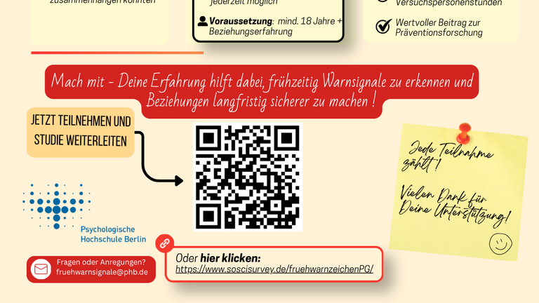 Studienteilnehmende Gesucht: Frühwarnsignale von Partnerschaftsgewalt