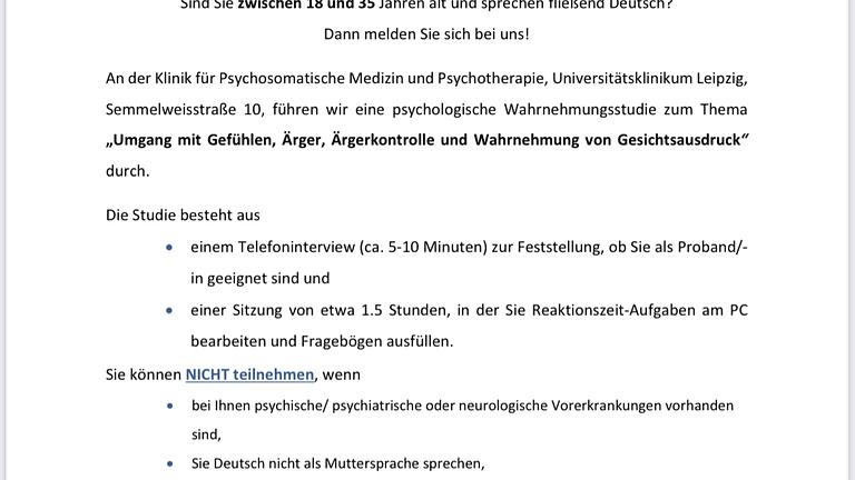 Vorschaubild MÄNNLICHE PROBANDEN GESUCHT