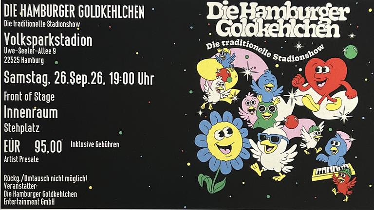 Ticket für die Hamburger Goldkehlchen im Volksparkstadion 26.09.2026