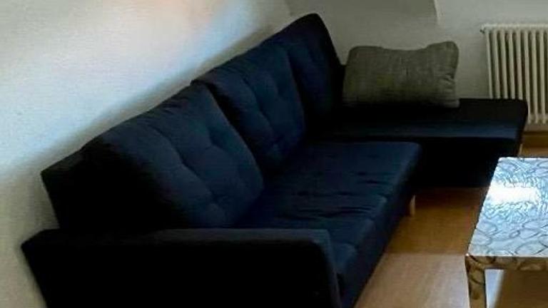 Ecksofa mit Bettkasten u Betteil   210 cm Länge, Winkel 140 cm