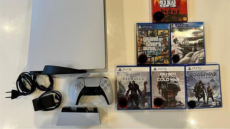 Playstation. 5 mit 2 Controller , Forza, Doom und weiteren 8 Spielen verschenken