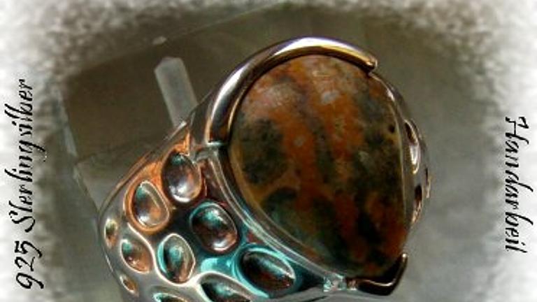 Ring 925 Silber mit gefassten Achatstein