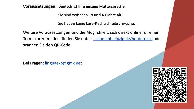 Bezahlte Teilnahme an linguistischer Untersuchung