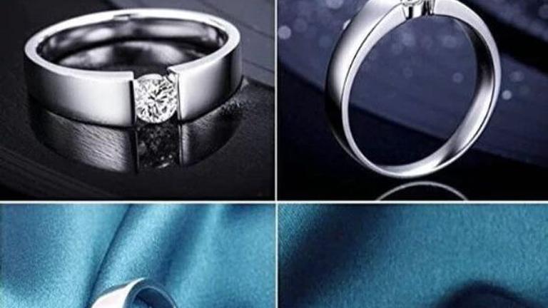 2x Ring Edelstahl Damenringe Eheringe Verlobungsringe Freundschaftsring Schmuck