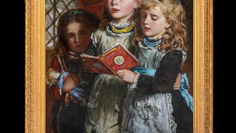 Heiligabendmädchen Carol singend William Hippon Gadsby