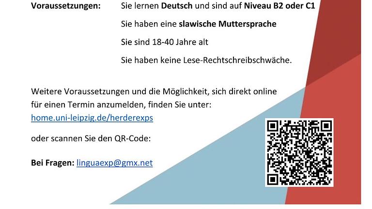 Bezahlte Teilnahme an sprachlichen Untersuchungen für Deutsch-Lernende