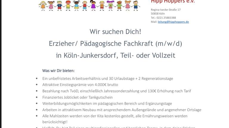 Vorschaubild Erzieher gesucht 
