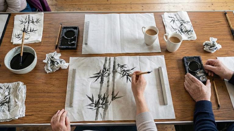 Sumi-e Workshop Hamburg: Japanische Malerei mit Live-Musik