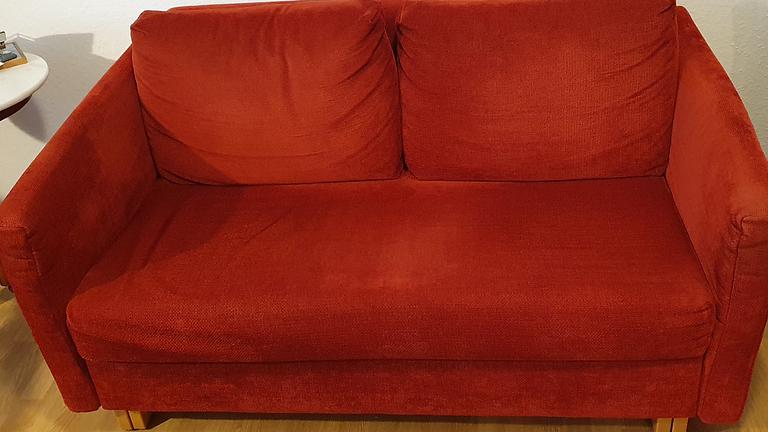 Schlafsofa, rot, superbequem