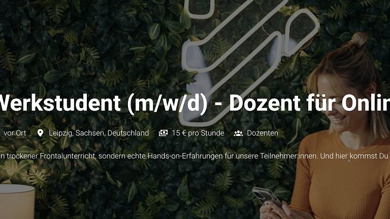 Distart sucht Werkstudenten - Dozent für OM