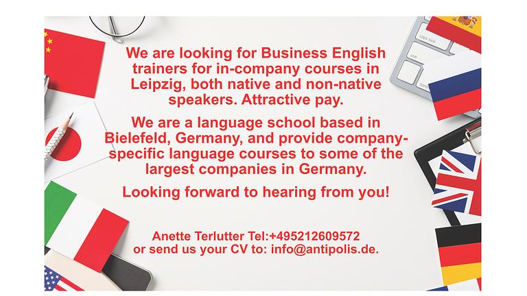 English Trainers Wanted