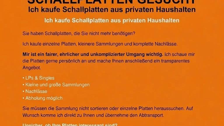 Kaufe Schallplatten auch ganze Sammlung