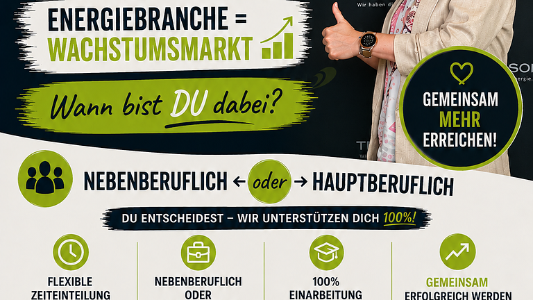 Wachstumsmarkt Energiebranche - leichte Vertriebstätigkeit-freie Zeiteinteilung