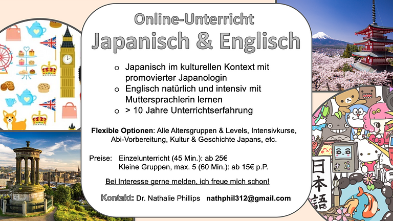 Vorschaubild Online-Unterricht: Japanisch und Englisch