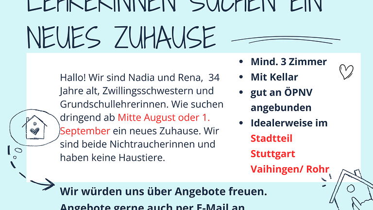 Lehrerinnen suchen ein neues Zuhause