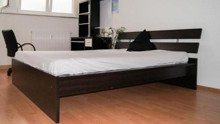 Doppelbett schwarz/braun 160x200 (ohne Matratze)