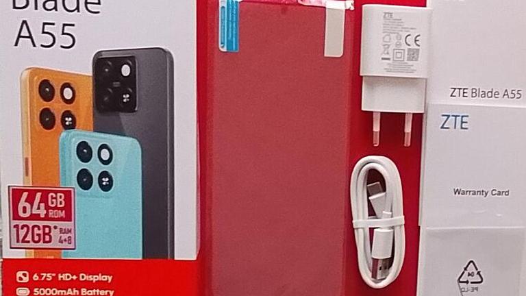 ZTE Blade A55 Handyhülle Original Ladekabel Stecker Kopfh. SIM-PIN-Handy-Nadel
