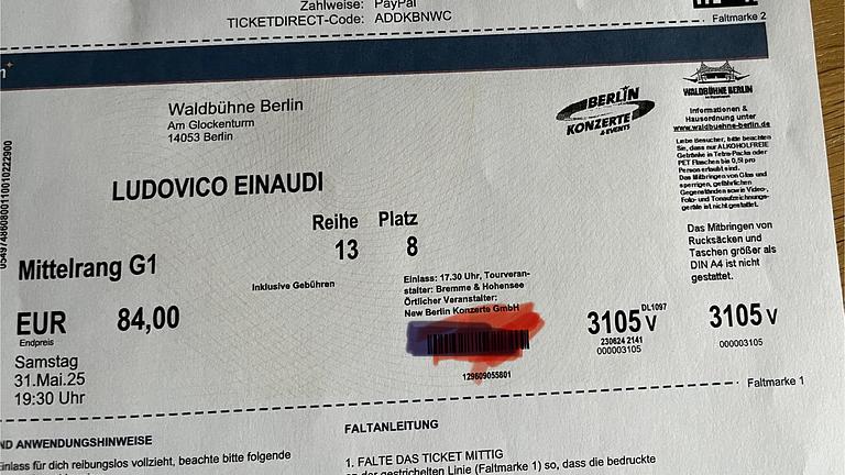 Ludovico Einaudi Berlin 31.5.25 2 Karten